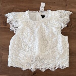 Express White Lace Blouse